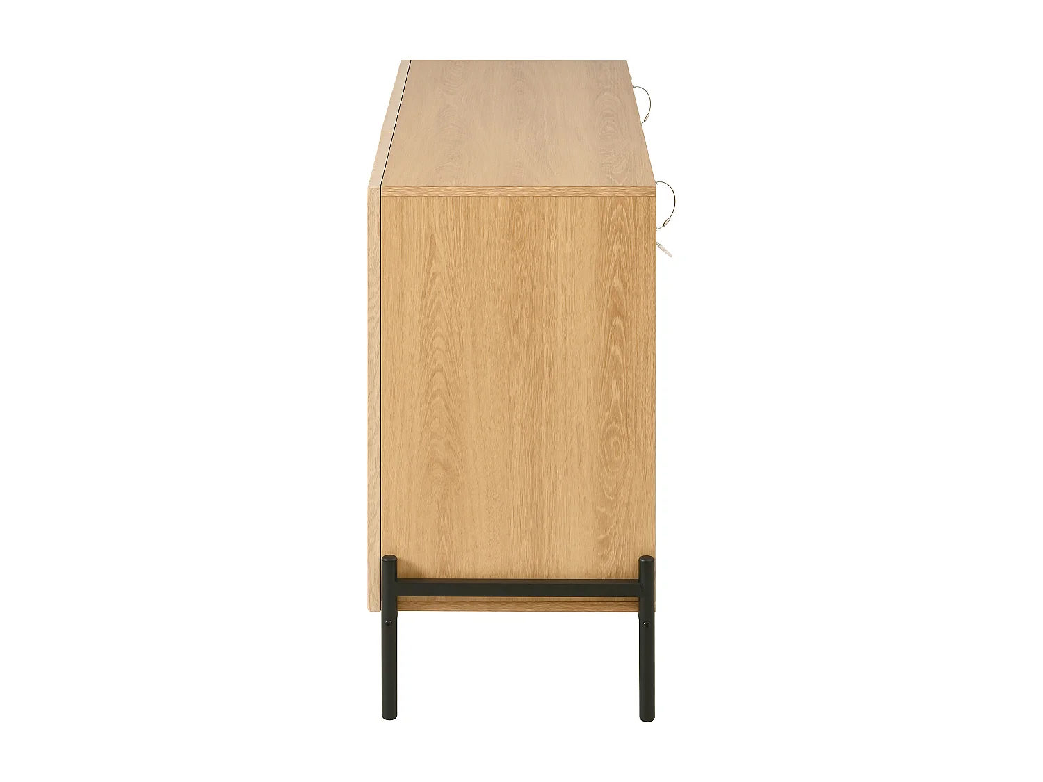 Buffet moderne 115,5x40x76 cm - 3 tiroirs et 2 portes - Pieds en fer - MDF - Couleur naturelle