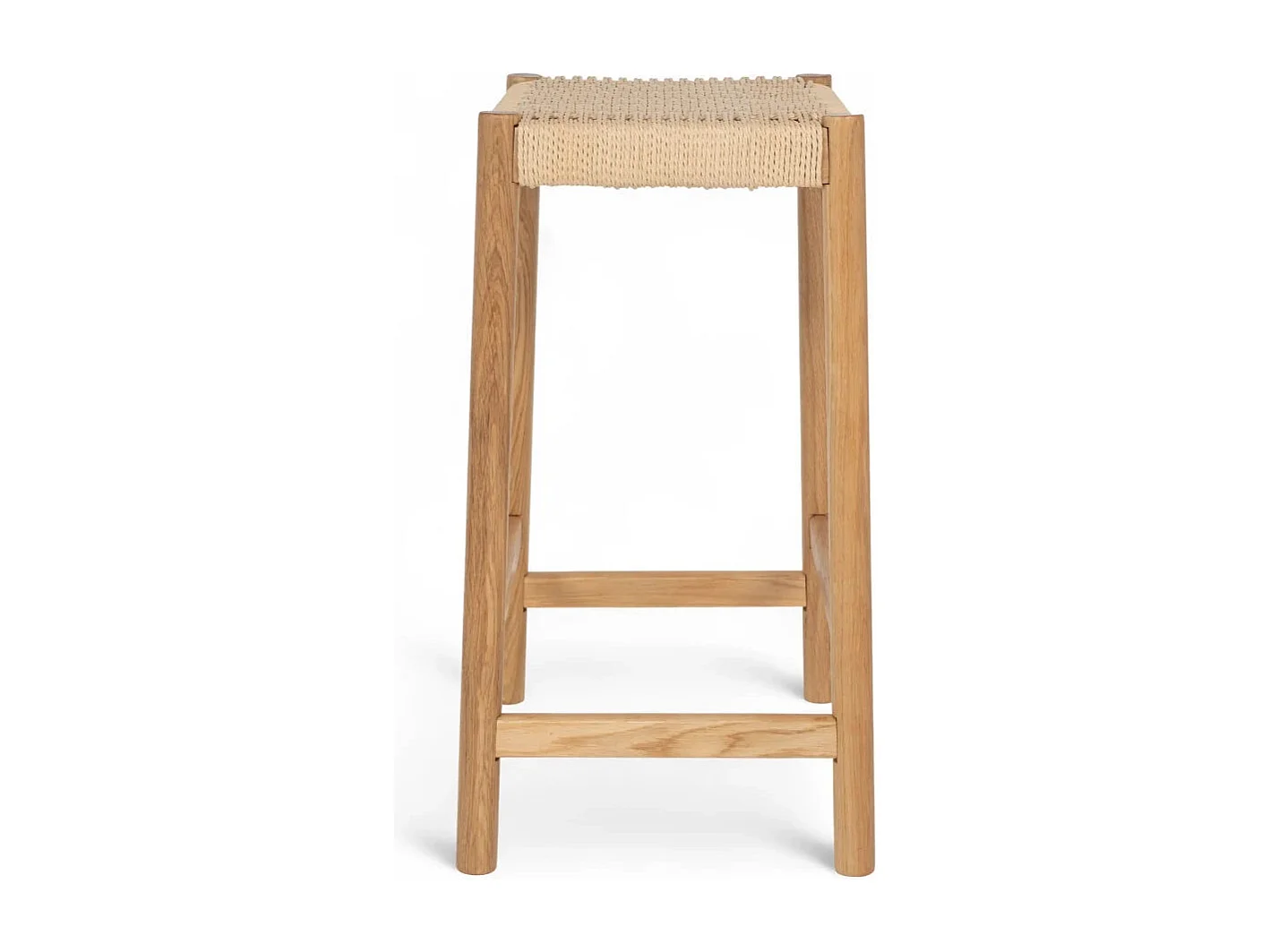 Barhocker 4er Set Ida - Papiergarn & Massives Eichenholz - Wildeiche