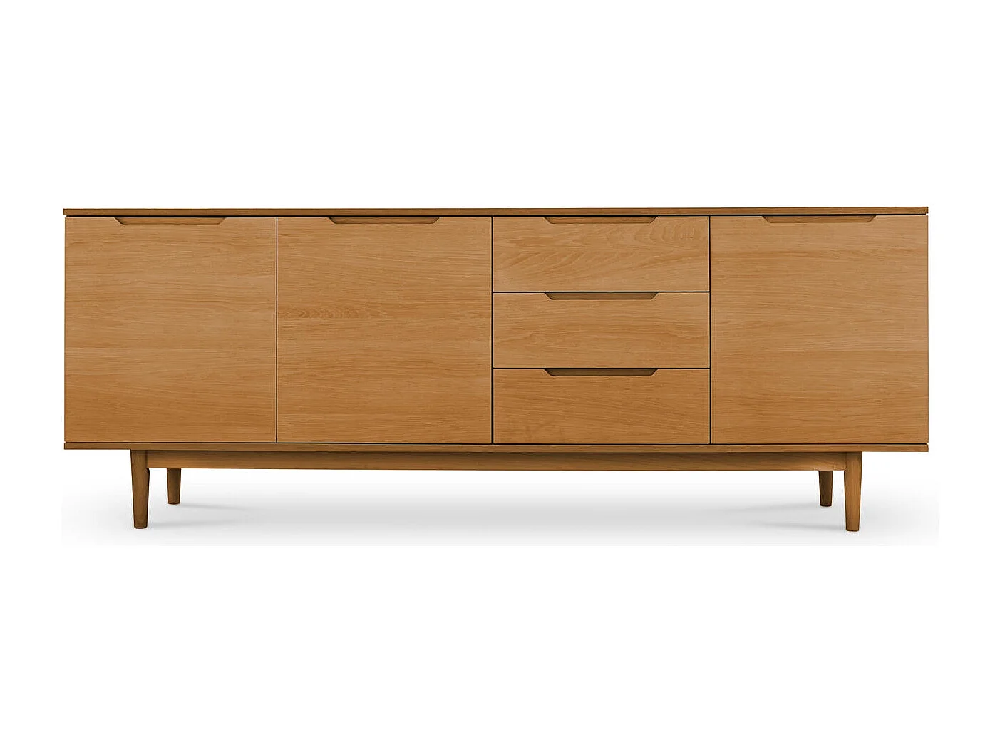 Sideboard mit 3 Türen und 3 Schubladen Kerteminde - Eichenfurnier & MDF - Wildeiche