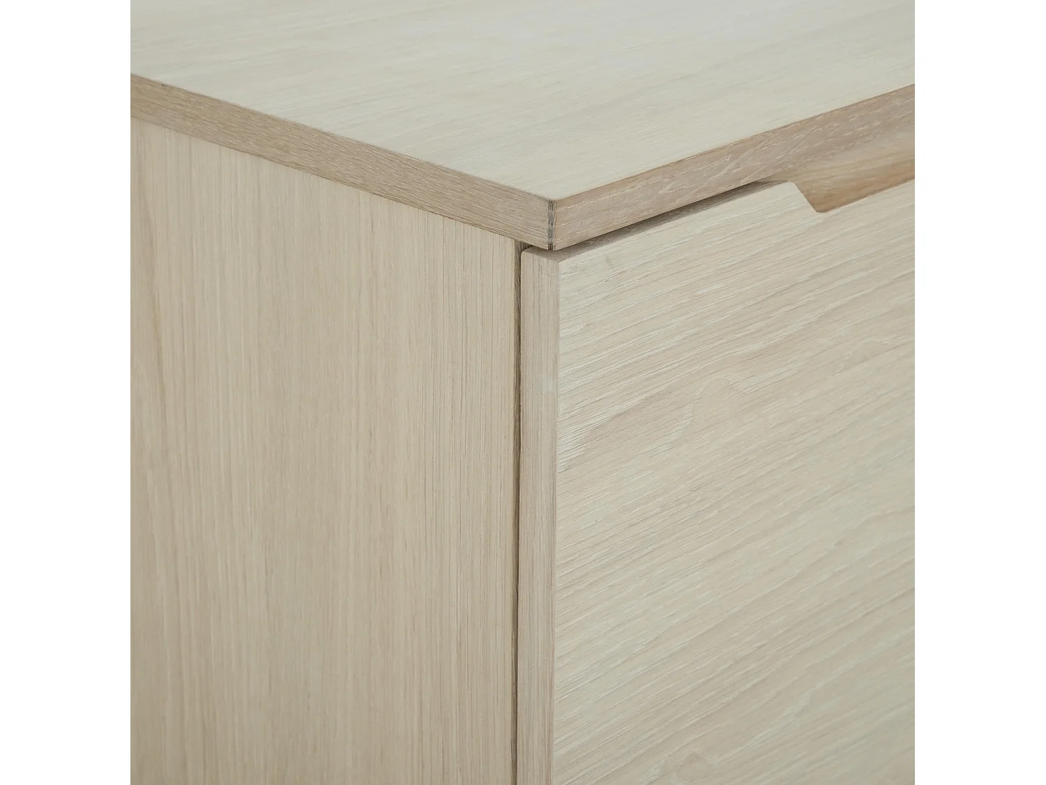 Sideboard mit 3 Türen und 3 Schubladen Kerteminde - Eichenfurnier & MDF - Eiche bianco