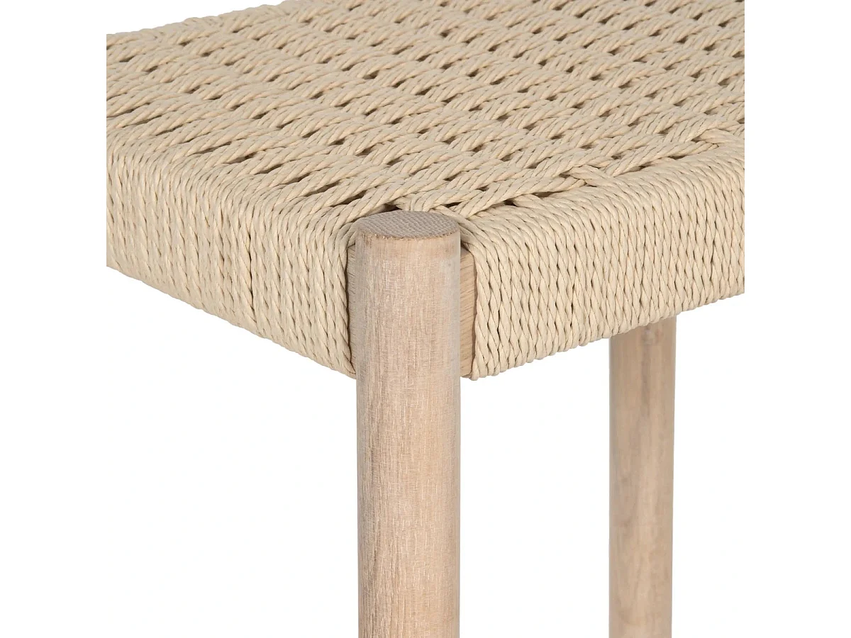 Barhocker  Ida - Papiergarn & Massives Eichenholz - Eiche bianco