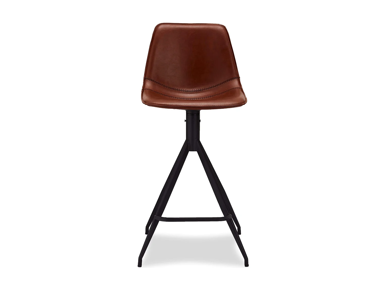 Barhocker 4er Set Isabel - Kunstleder & Metall - Cognacbraun