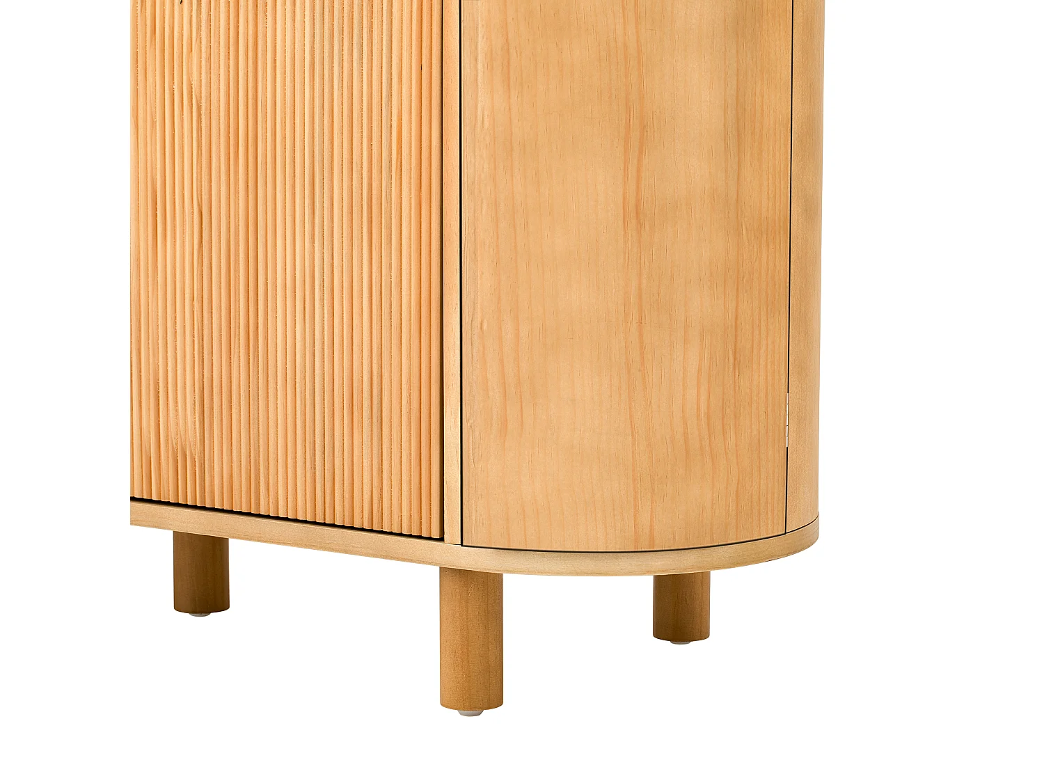 Buffet moderne 120x38x77cm - avec 4 portes - avec pieds de meuble réglables - Naturel