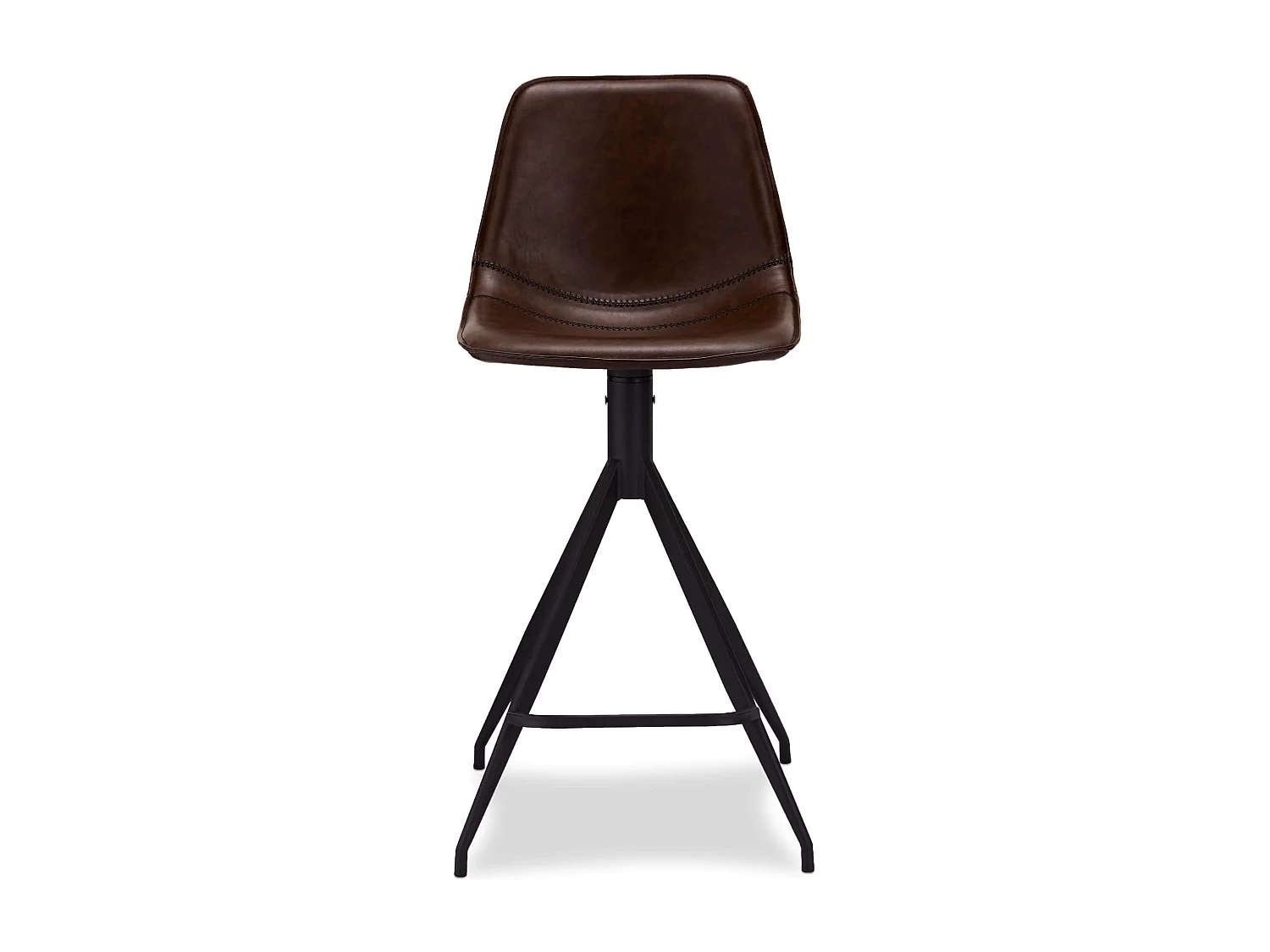 Barhocker 4er Set Isabel - Kunstleder & Metall - Dunkelbraun