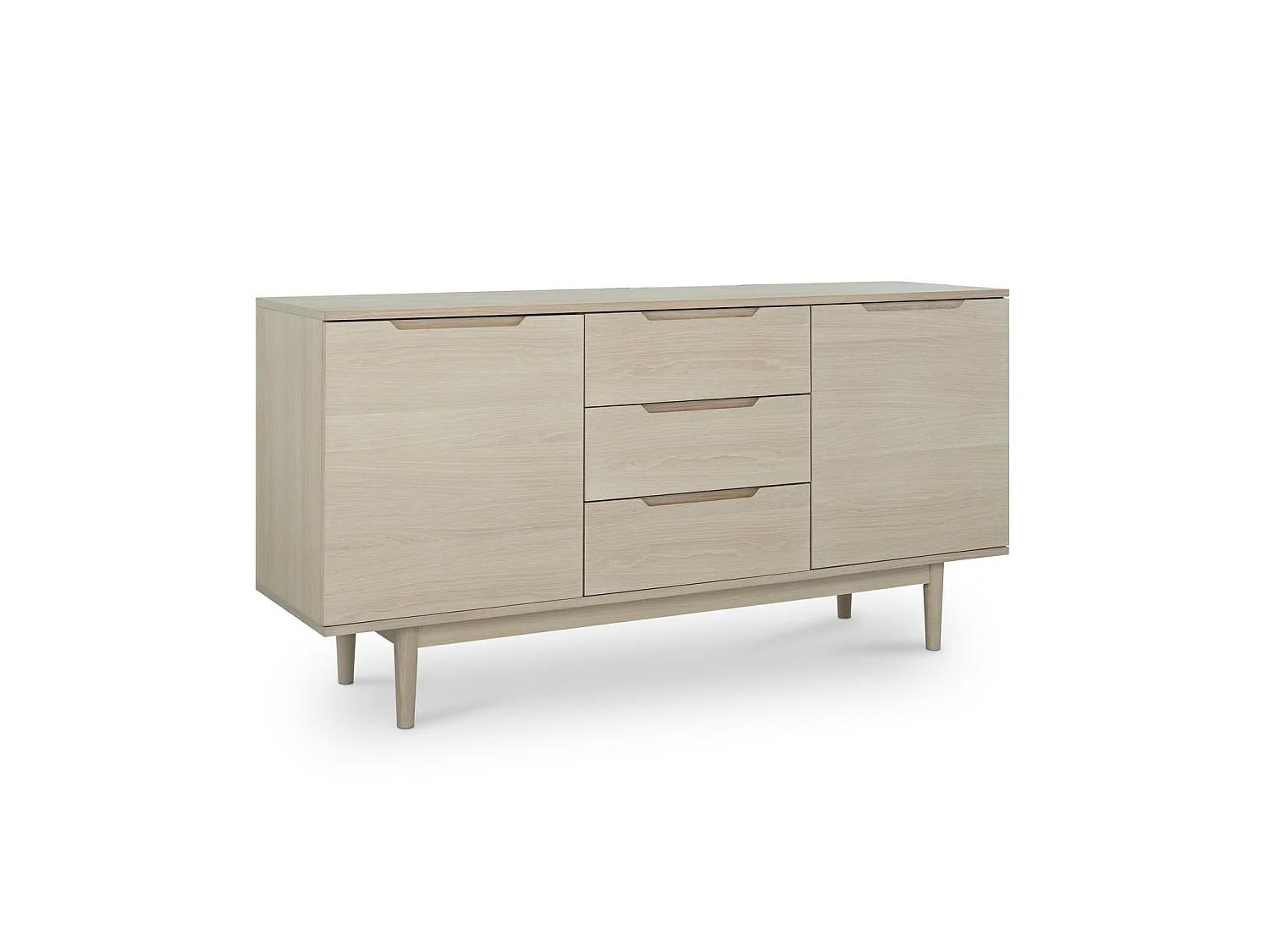 Sideboard mit 2 Türen Kerteminde - Eichenfurnier & MDF - Eiche bianco