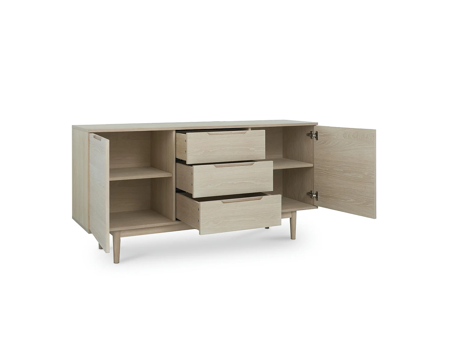 Sideboard mit 2 Türen Kerteminde - Eichenfurnier & MDF - Eiche bianco