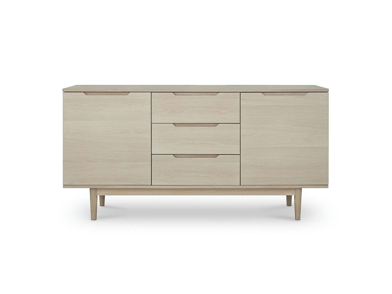 Sideboard mit 2 Türen Kerteminde - Eichenfurnier & MDF - Eiche bianco