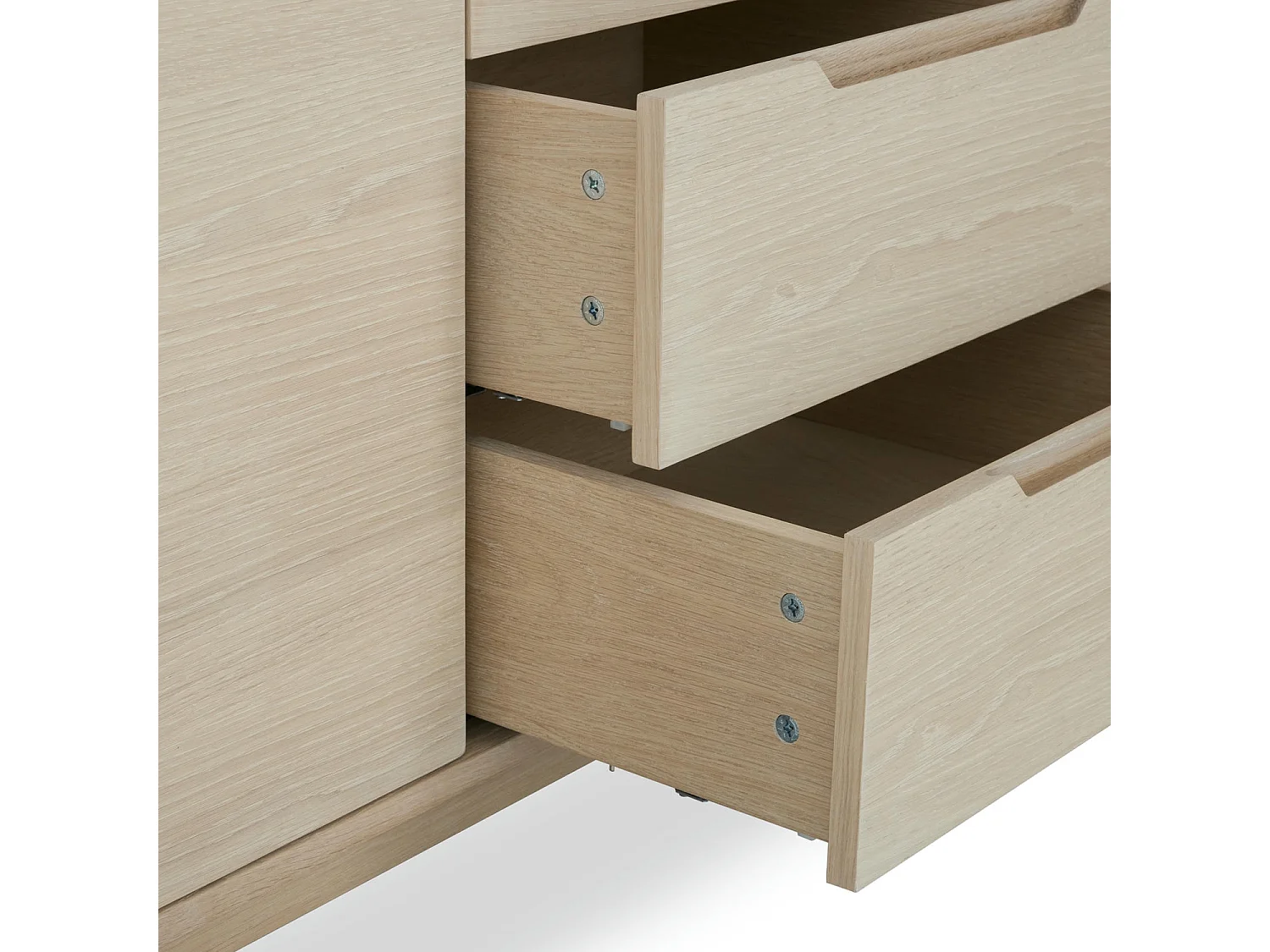 Sideboard mit 2 Türen Kerteminde - Eichenfurnier & MDF - Eiche bianco