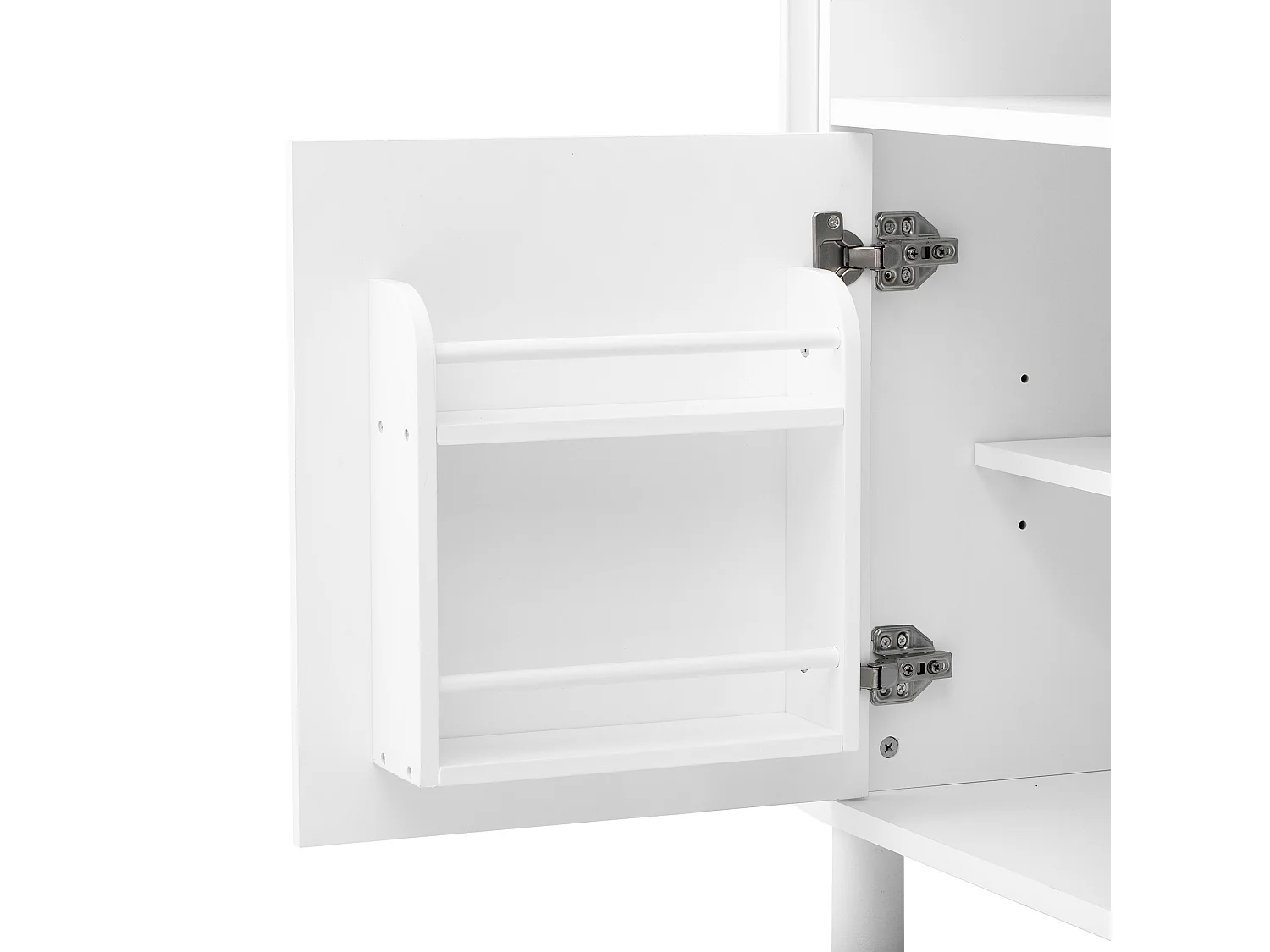 Buffet moderne 120x38x77cm - avec 4 portes - avec pieds de meuble réglables - Blanc