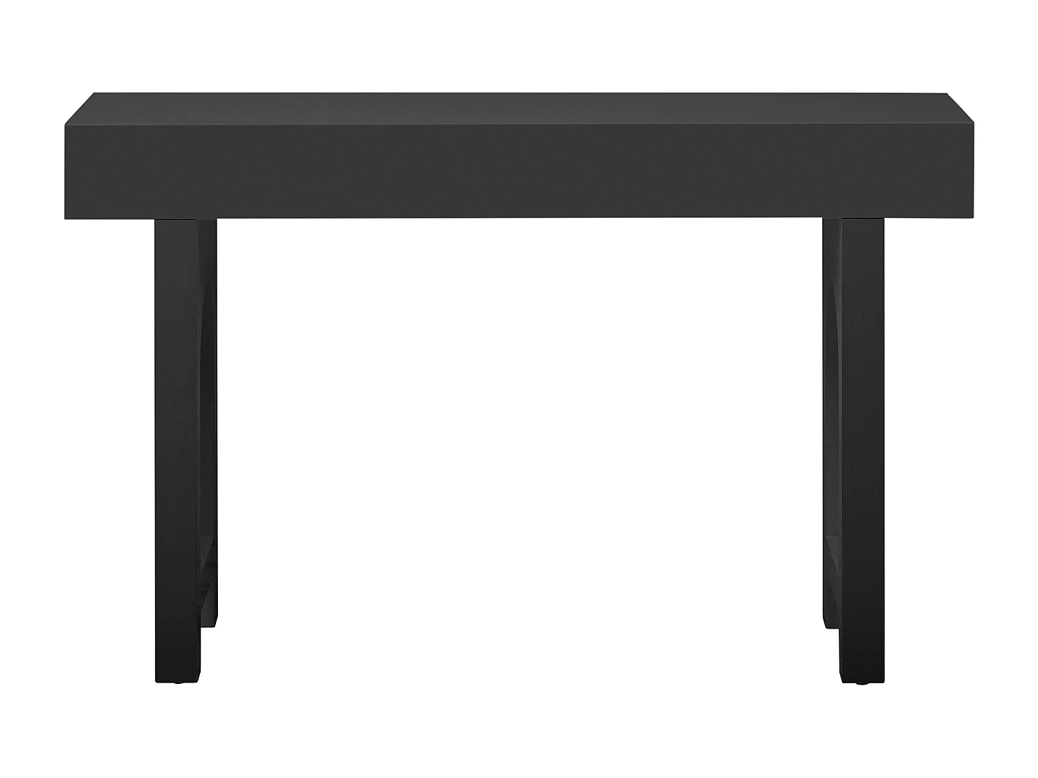 Table console 120x35.5x76..5cm - avec 2 tiroirs - avec prise de courant - MDF - Noir