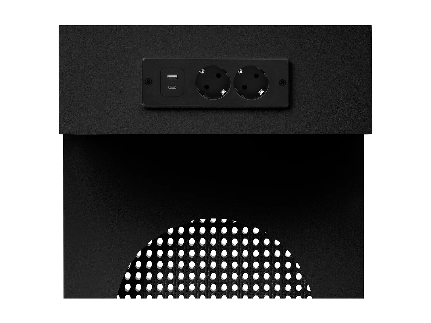 Table console 120x35.5x76..5cm - avec 2 tiroirs - avec prise de courant - MDF - Noir