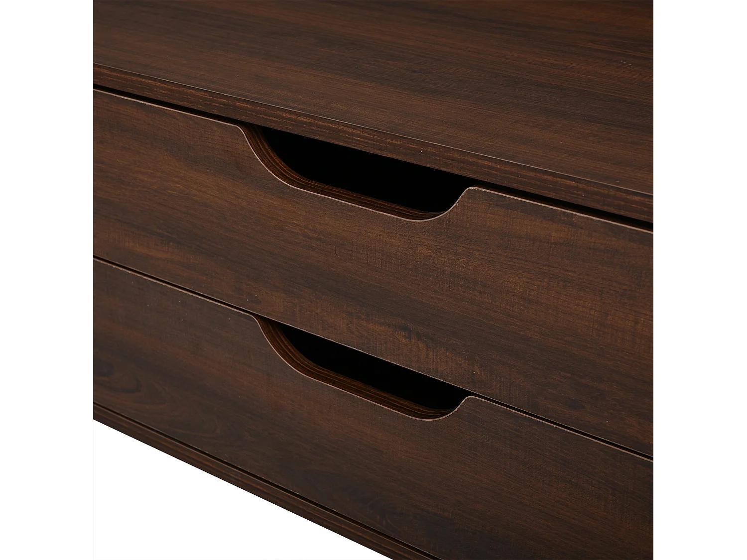 TV-Schrank 180x40x45 cm - mit 2 Schubladen und 2 Jalousientüren - MDF - Nussbaumfarbe