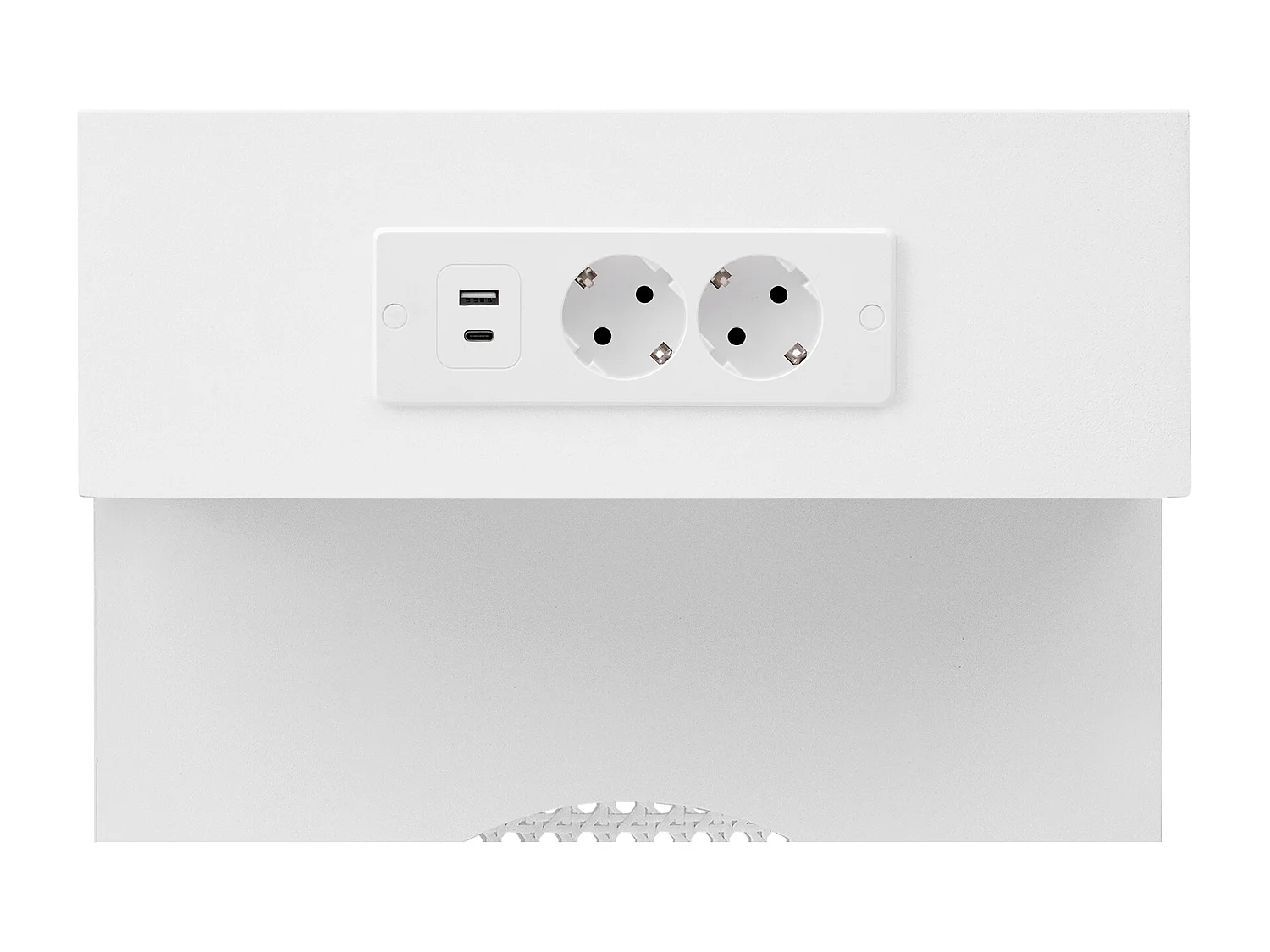 Table console 120x35.5x76..5cm - avec 2 tiroirs - avec prise de courant - MDF - Blanc