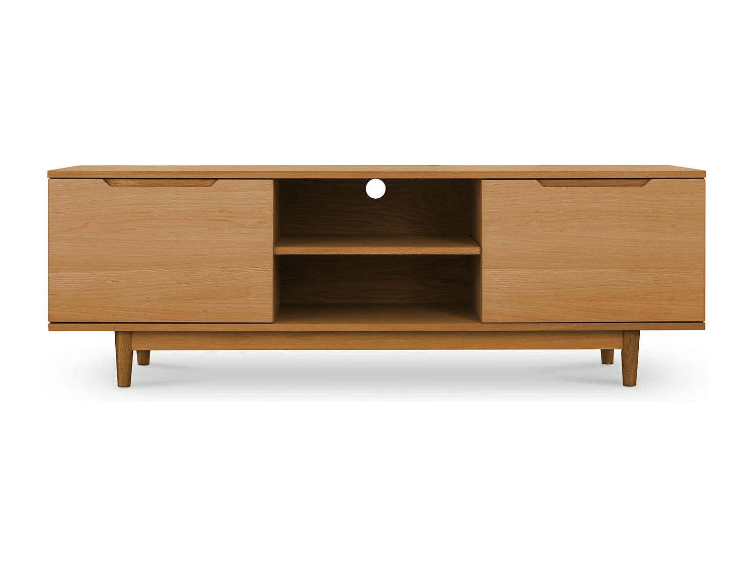 TV-Möbel mit 2 Türen Kerteminde - Eichenfurnier & MDF - Wildeiche