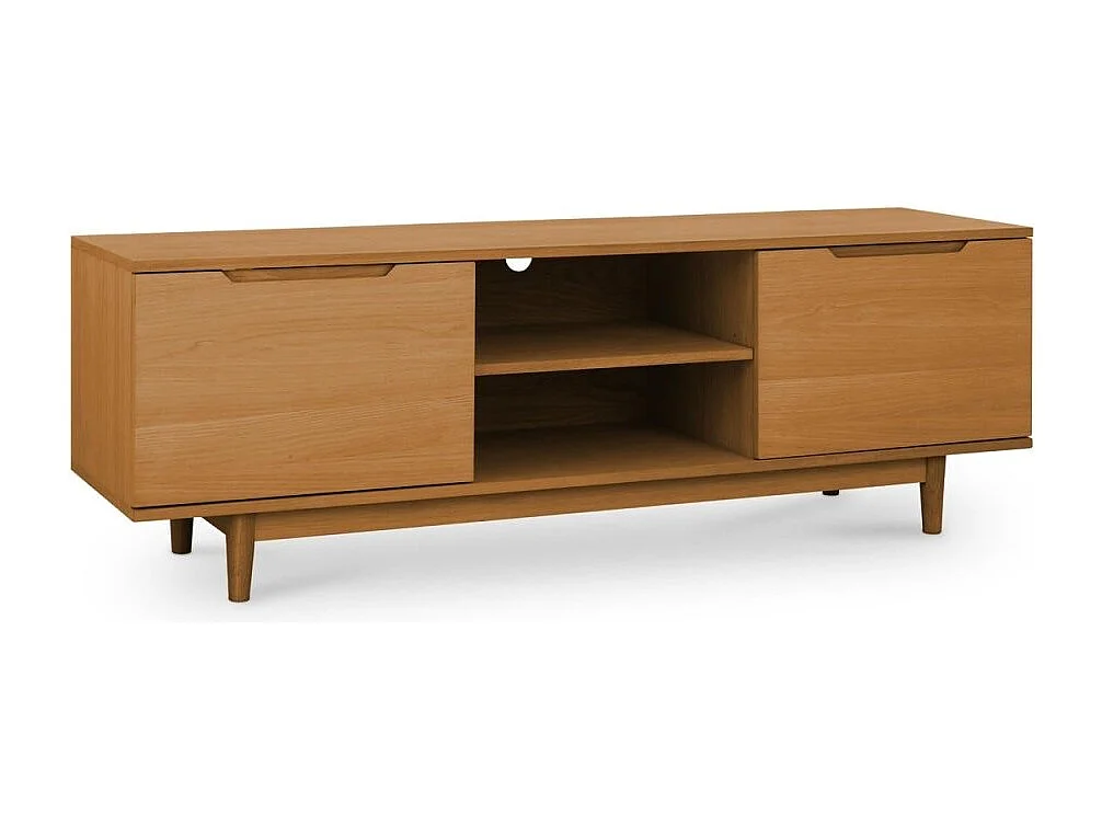 TV-Möbel mit 2 Türen Kerteminde - Eichenfurnier & MDF - Wildeiche