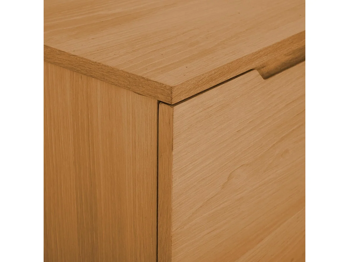 TV-Möbel mit 2 Türen Kerteminde - Eichenfurnier & MDF - Wildeiche