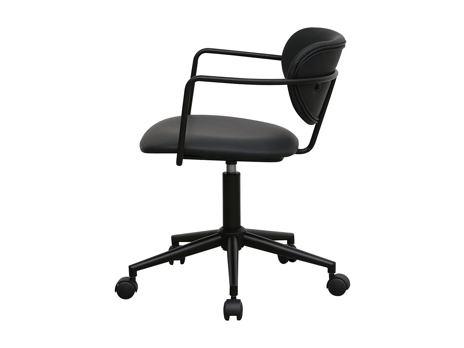 Bürostuhl höhenverstellbar Lido - Kunstleder & Metall - Schwarz