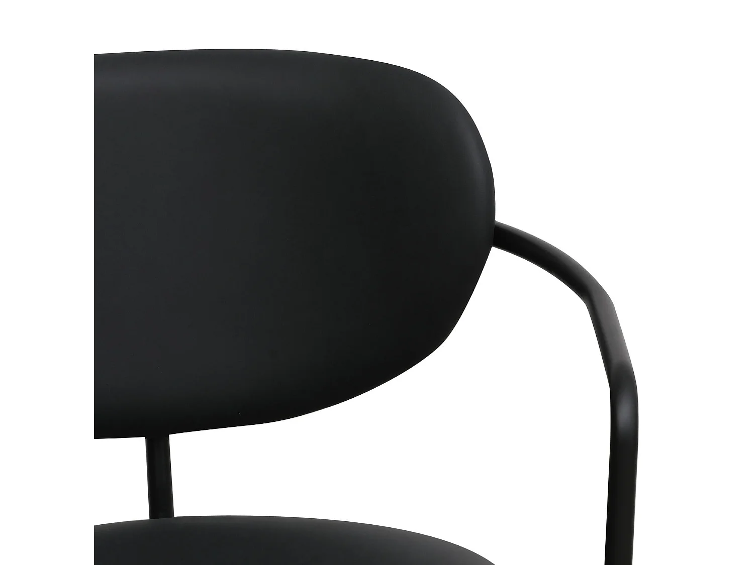 Bürostuhl höhenverstellbar Lido - Kunstleder & Metall - Schwarz