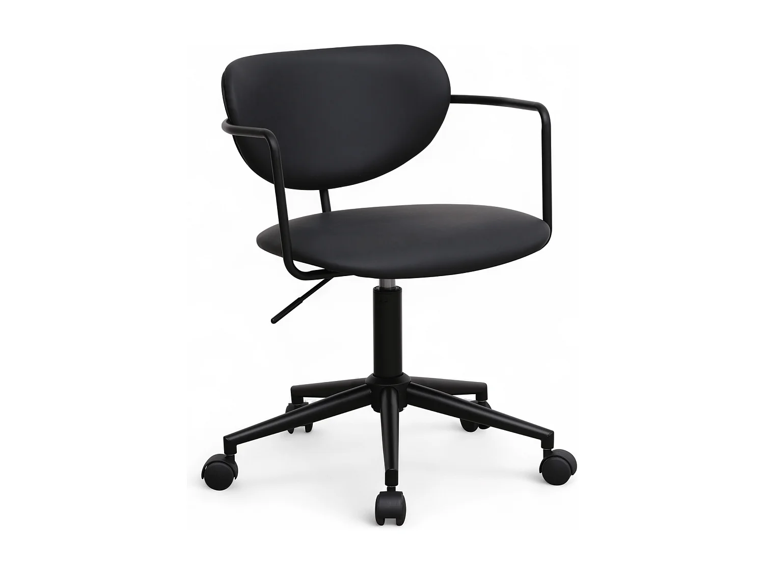 Bürostuhl höhenverstellbar Lido - Kunstleder & Metall - Schwarz