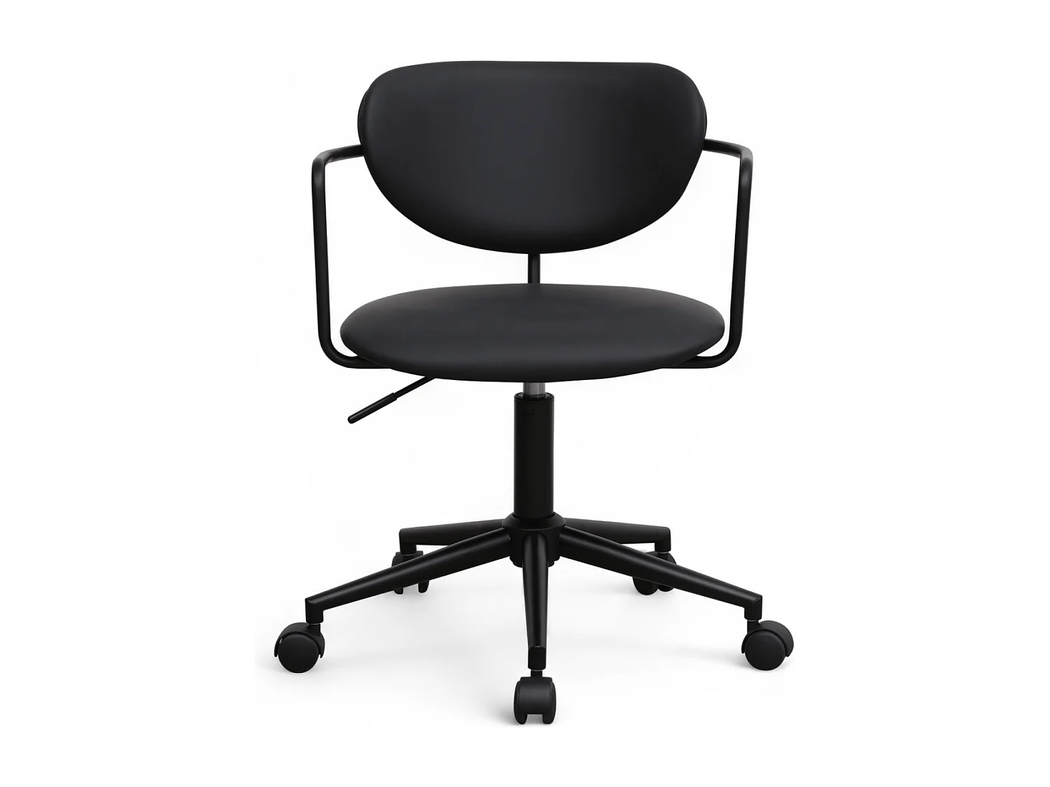 Bürostuhl höhenverstellbar Lido - Kunstleder & Metall - Schwarz