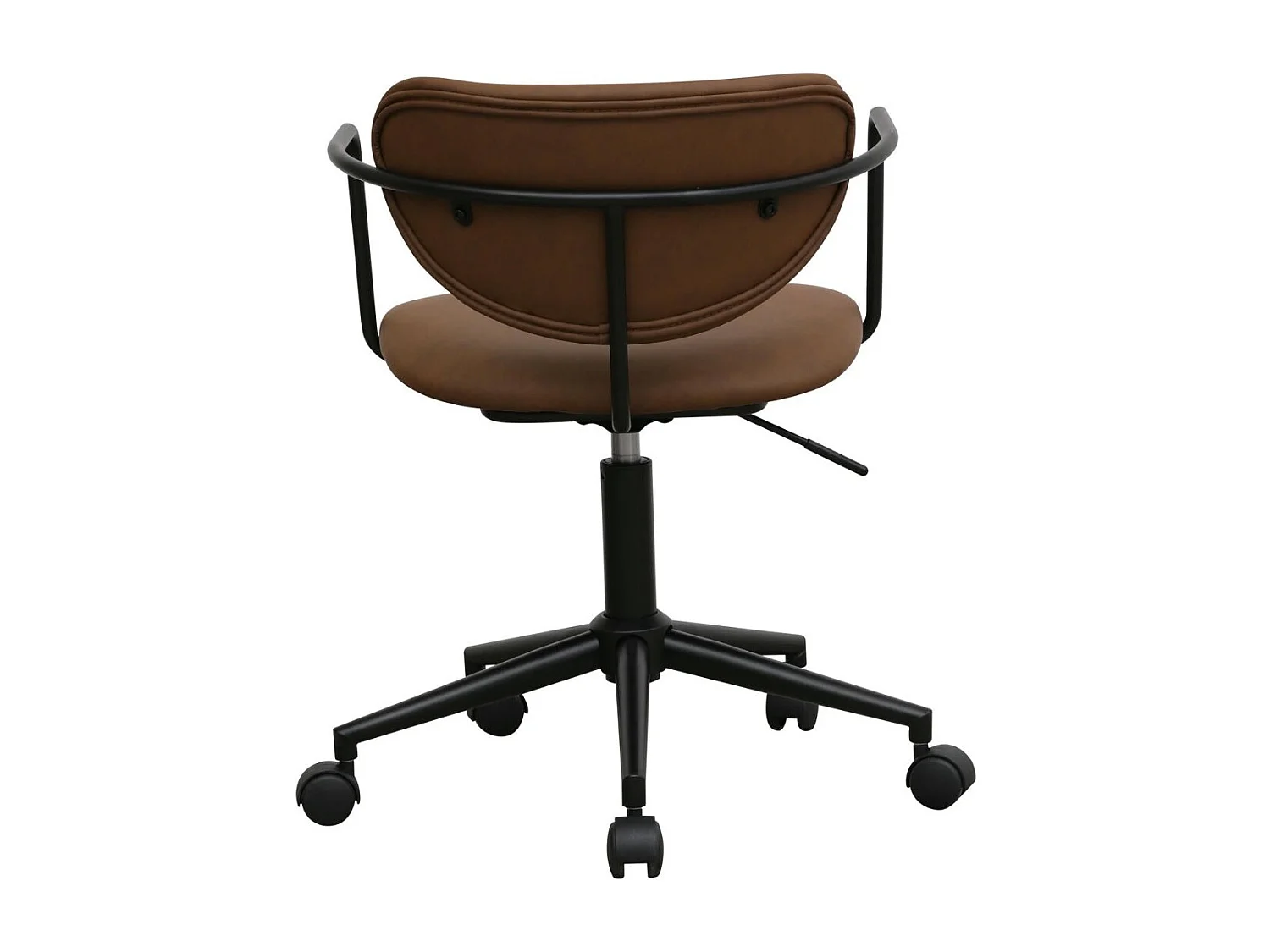 Bürostuhl höhenverstellbar Lido - Kunstleder & Metall - Dunkelbraun