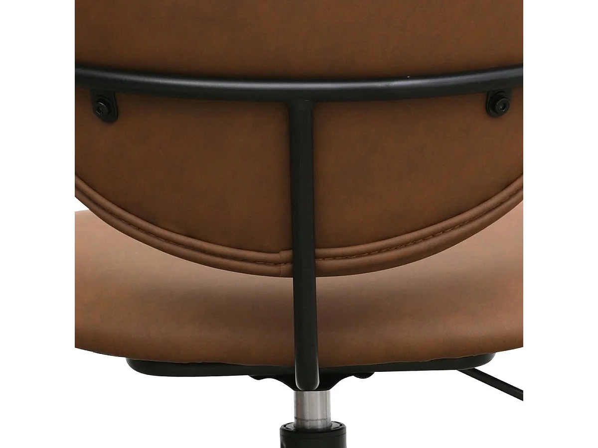 Bürostuhl höhenverstellbar Lido - Kunstleder & Metall - Dunkelbraun