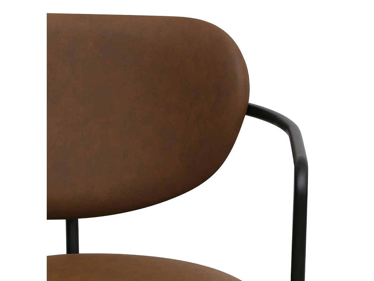 Bürostuhl höhenverstellbar Lido - Kunstleder & Metall - Dunkelbraun