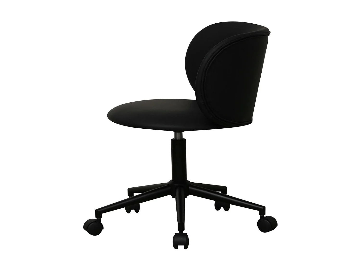 Bürostuhl höhenverstellbar Bobo - Kunstleder & Metall - Schwarz