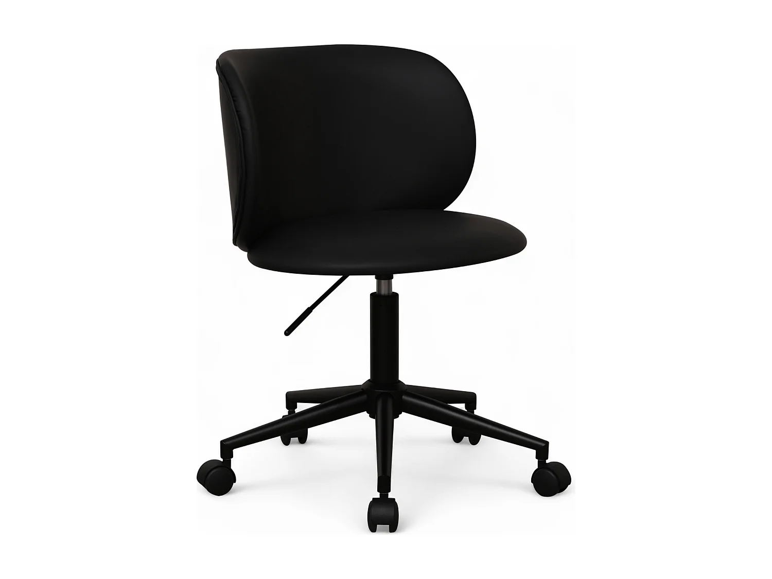 Bürostuhl höhenverstellbar Bobo - Kunstleder & Metall - Schwarz