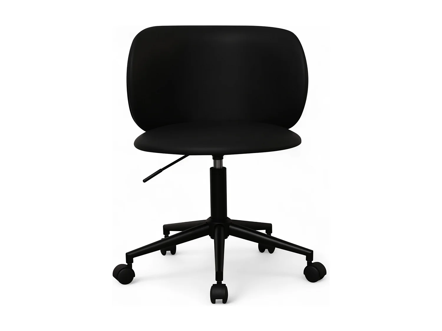 Bürostuhl höhenverstellbar Bobo - Kunstleder & Metall - Schwarz