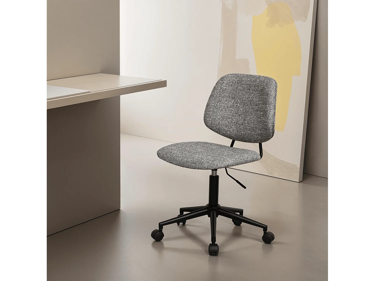 Bürostuhl höhenverstellbar Alto - Stoff (Bouclé) & Metall - Grau