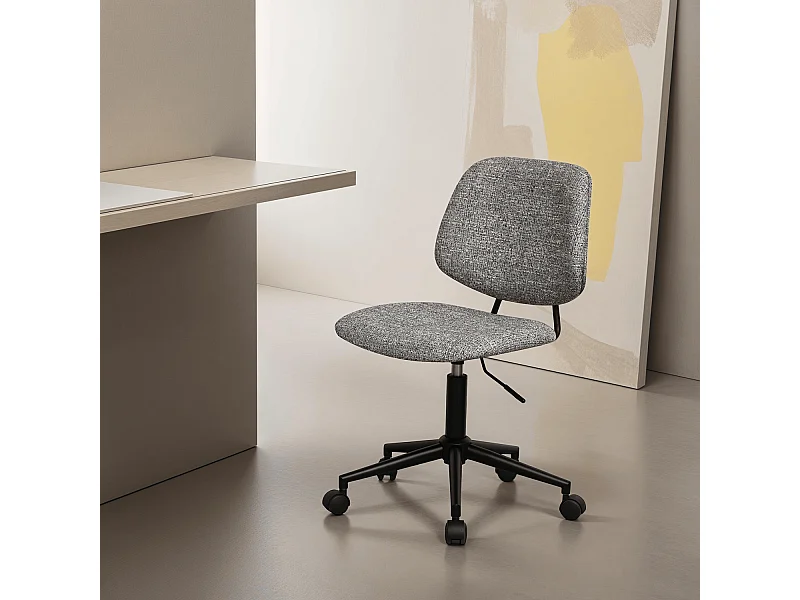 Bürostuhl höhenverstellbar Alto - Stoff (Bouclé) & Metall - Grau