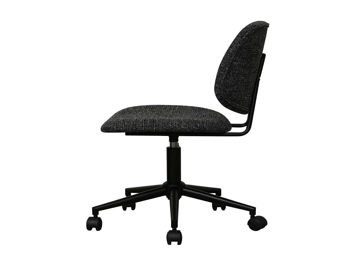 Bürostuhl höhenverstellbar Alto - Stoff (Bouclé) & Metall - Schwarz