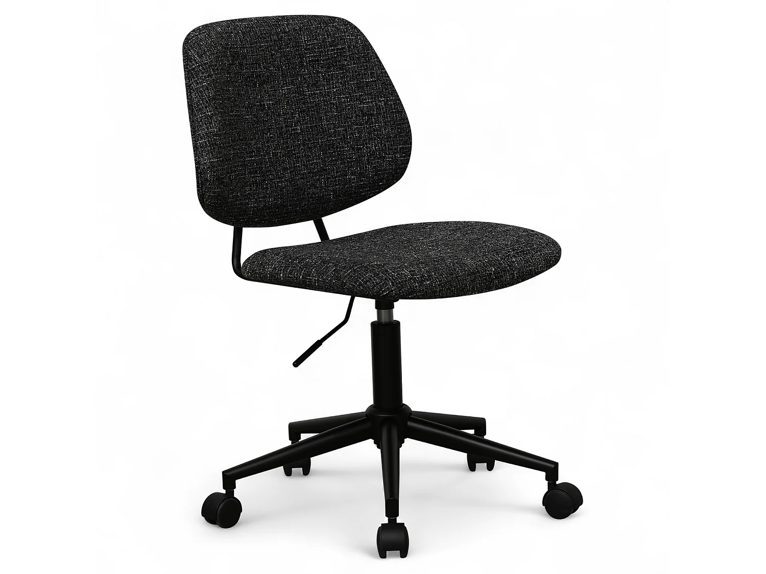 Bürostuhl höhenverstellbar Alto - Stoff (Bouclé) & Metall - Schwarz