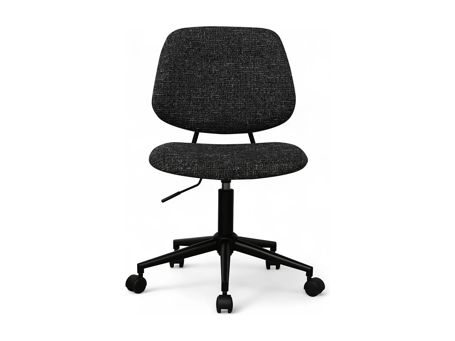 Bürostuhl höhenverstellbar Alto - Stoff (Bouclé) & Metall - Schwarz