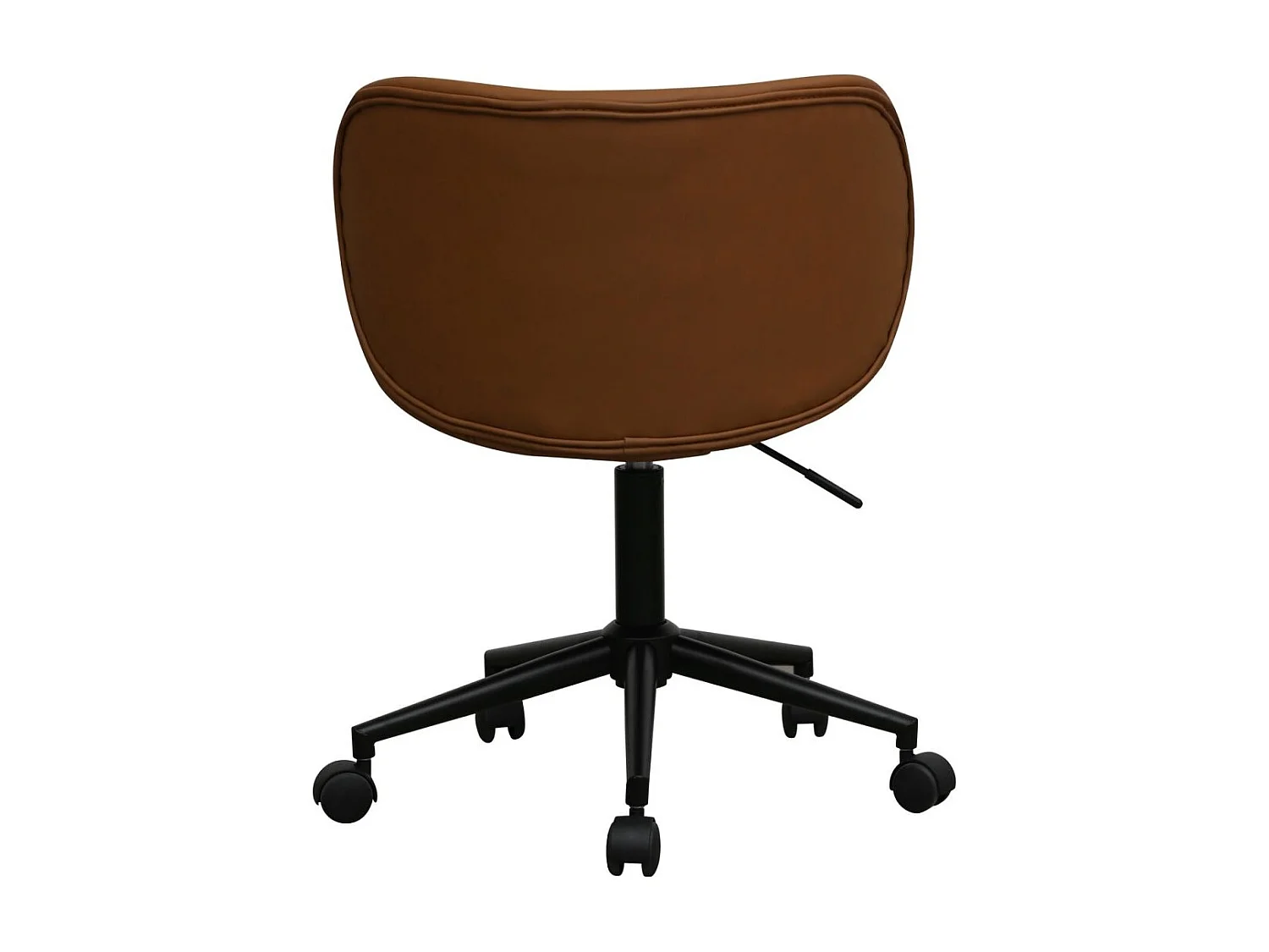 Bürostuhl höhenverstellbar Bobo - Kunstleder & Metall - Cognacbraun