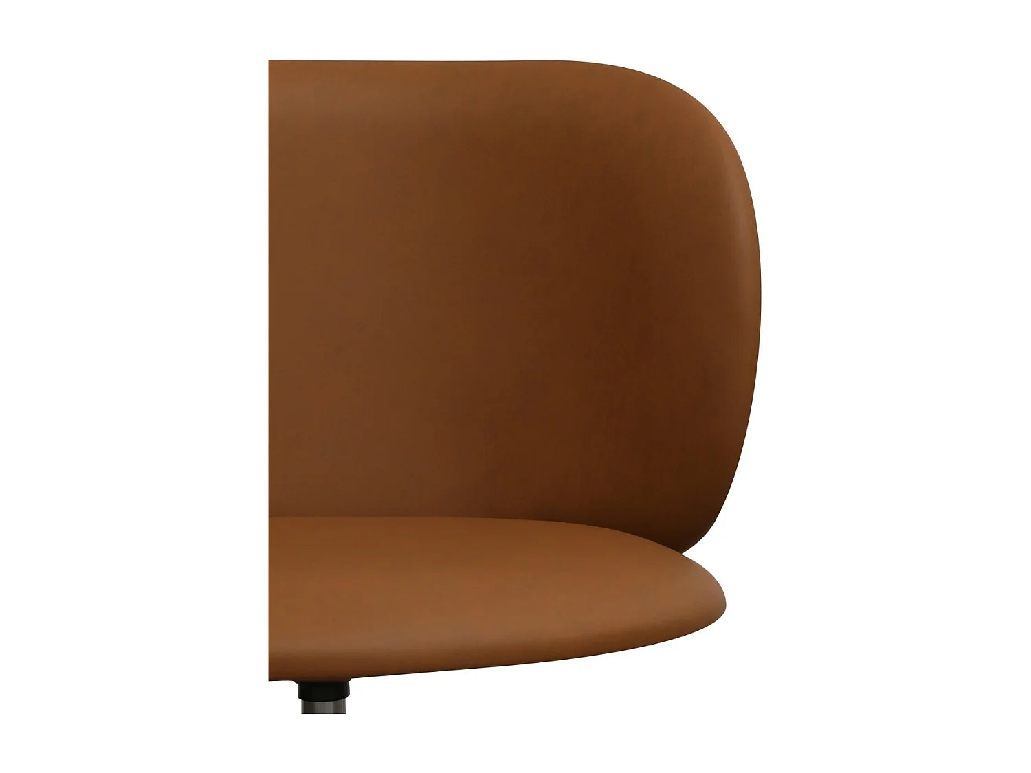 Bürostuhl höhenverstellbar Bobo - Kunstleder & Metall - Cognacbraun