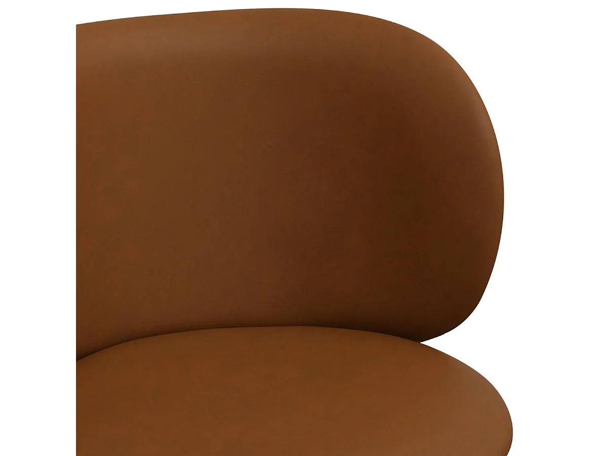 Bürostuhl höhenverstellbar Bobo - Kunstleder & Metall - Cognacbraun