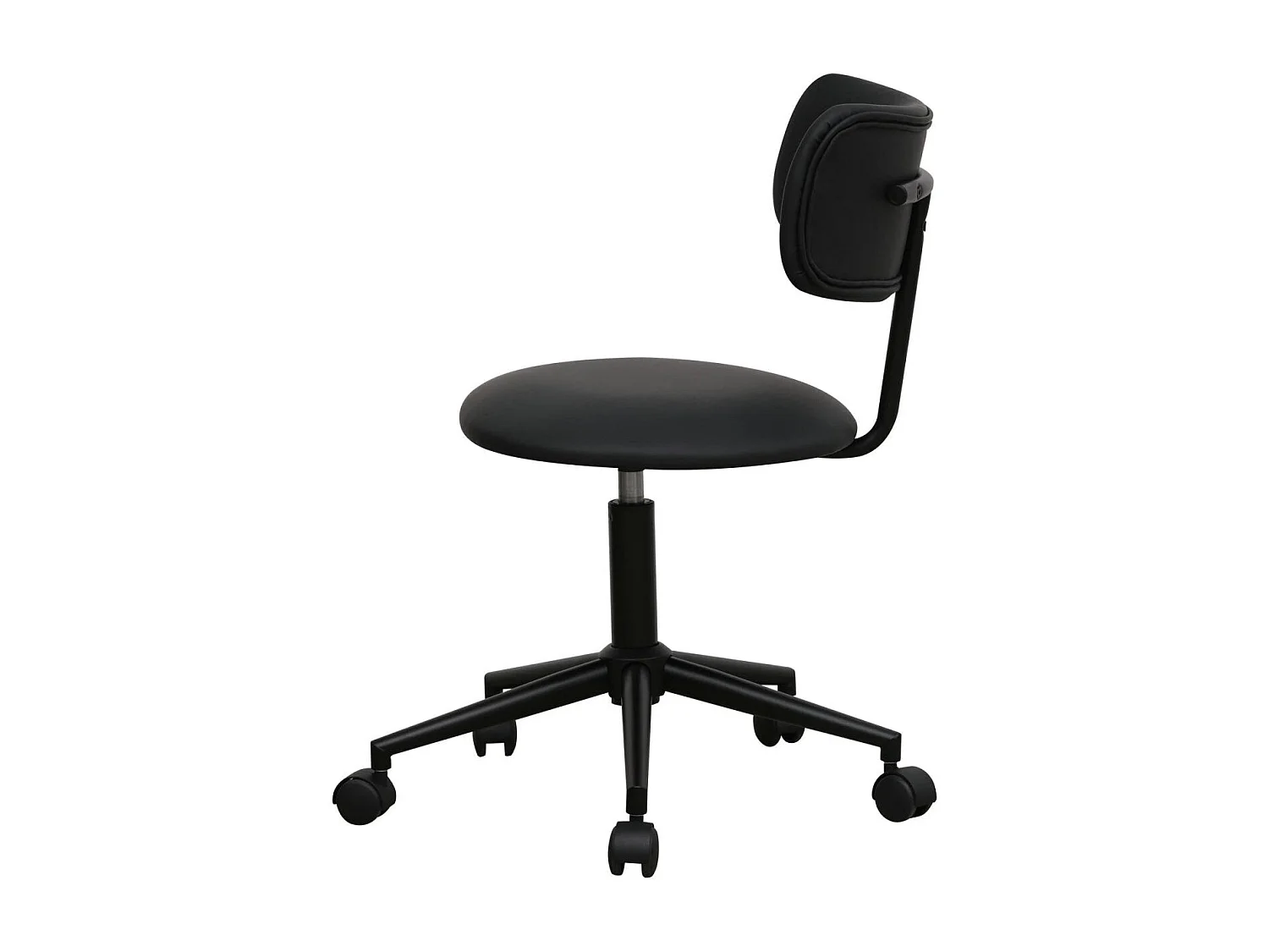 Bürostuhl höhenverstellbar Roxy - Kunstleder & Metall - Schwarz