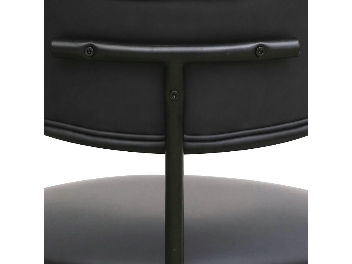 Bürostuhl höhenverstellbar Roxy - Kunstleder & Metall - Schwarz