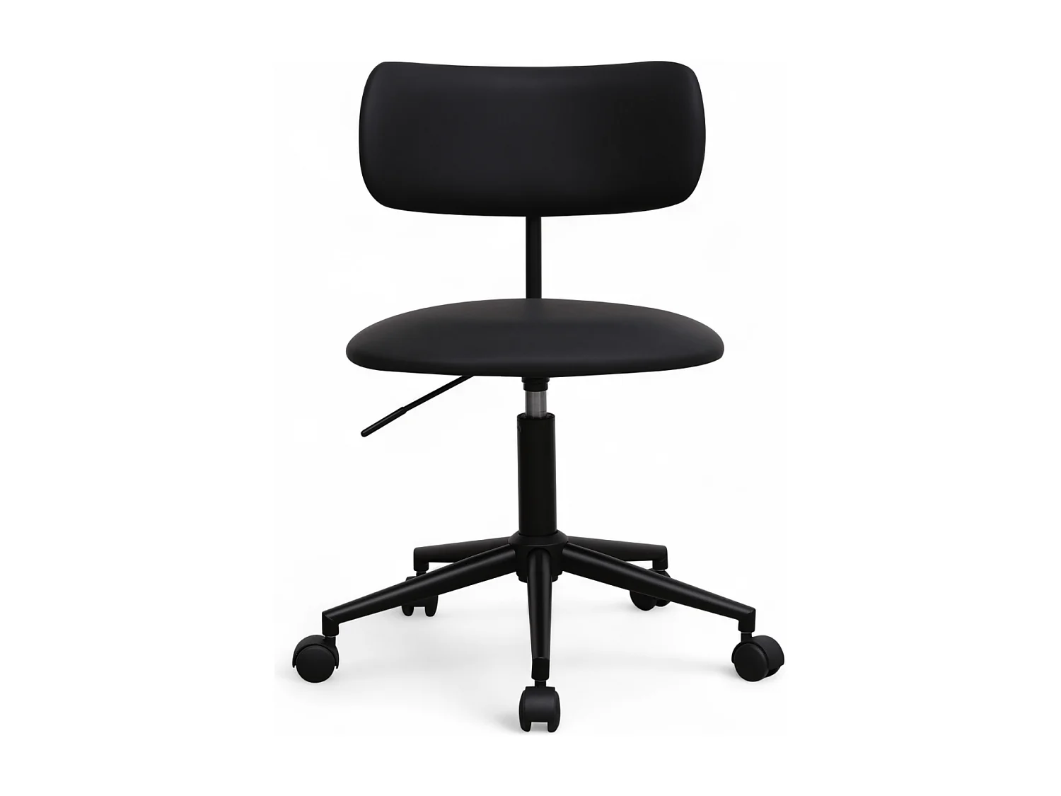 Bürostuhl höhenverstellbar Roxy - Kunstleder & Metall - Schwarz