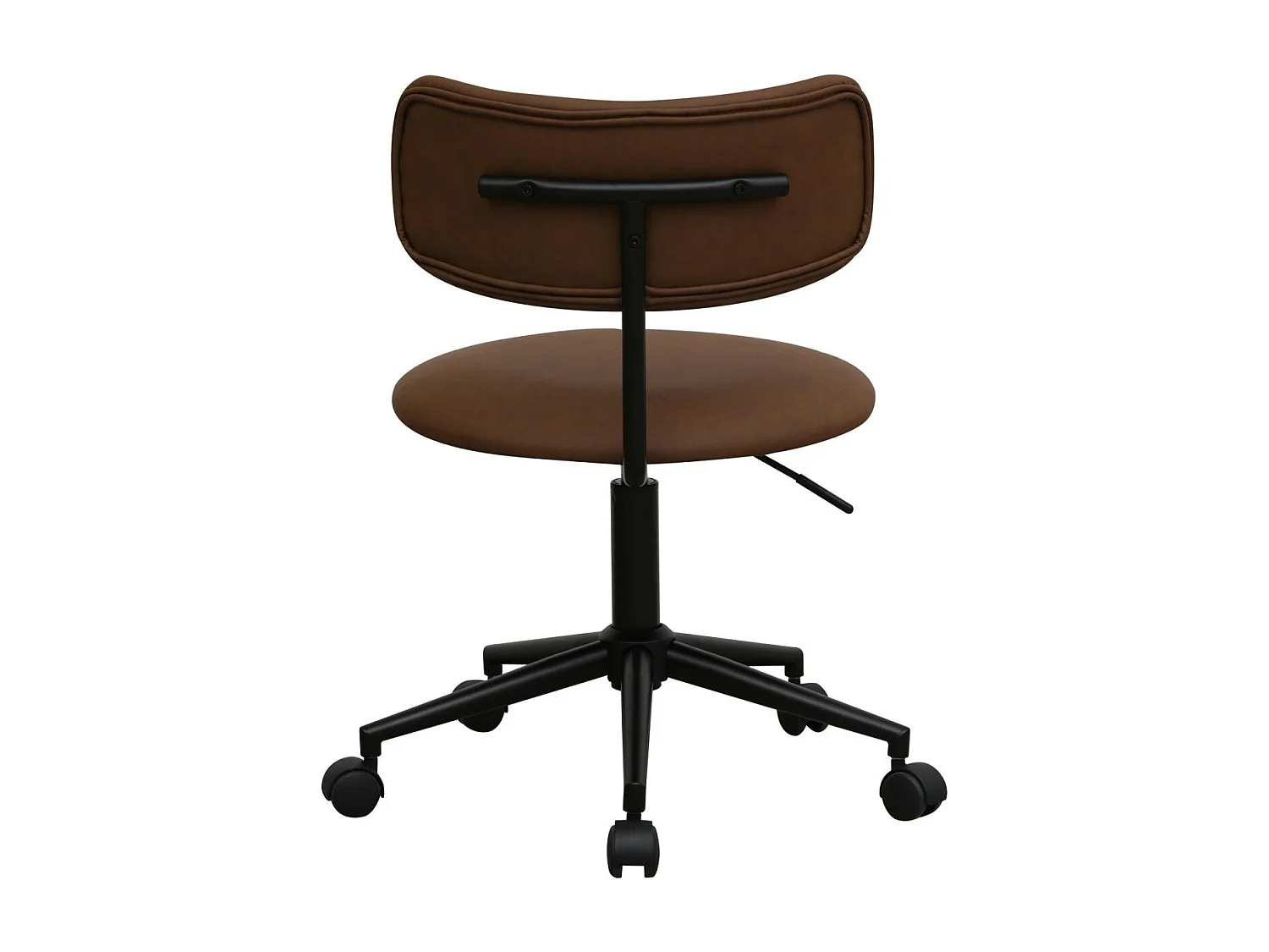 Bürostuhl höhenverstellbar Roxy - Kunstleder & Metall - Dunkelbraun