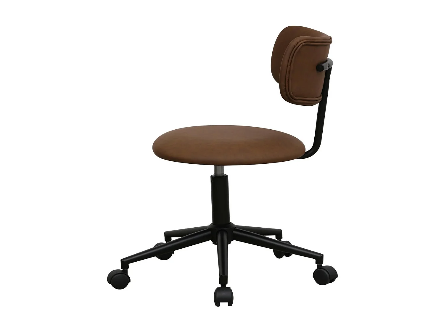 Bürostuhl höhenverstellbar Roxy - Kunstleder & Metall - Dunkelbraun