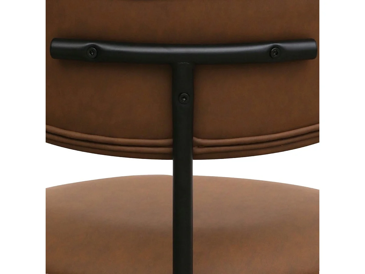 Bürostuhl höhenverstellbar Roxy - Kunstleder & Metall - Dunkelbraun