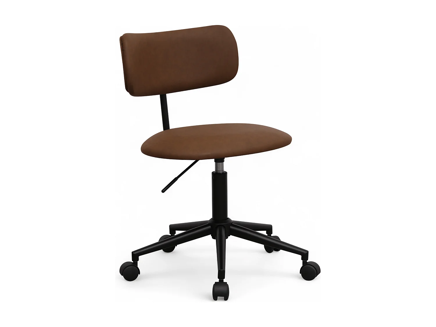 Bürostuhl höhenverstellbar Roxy - Kunstleder & Metall - Dunkelbraun