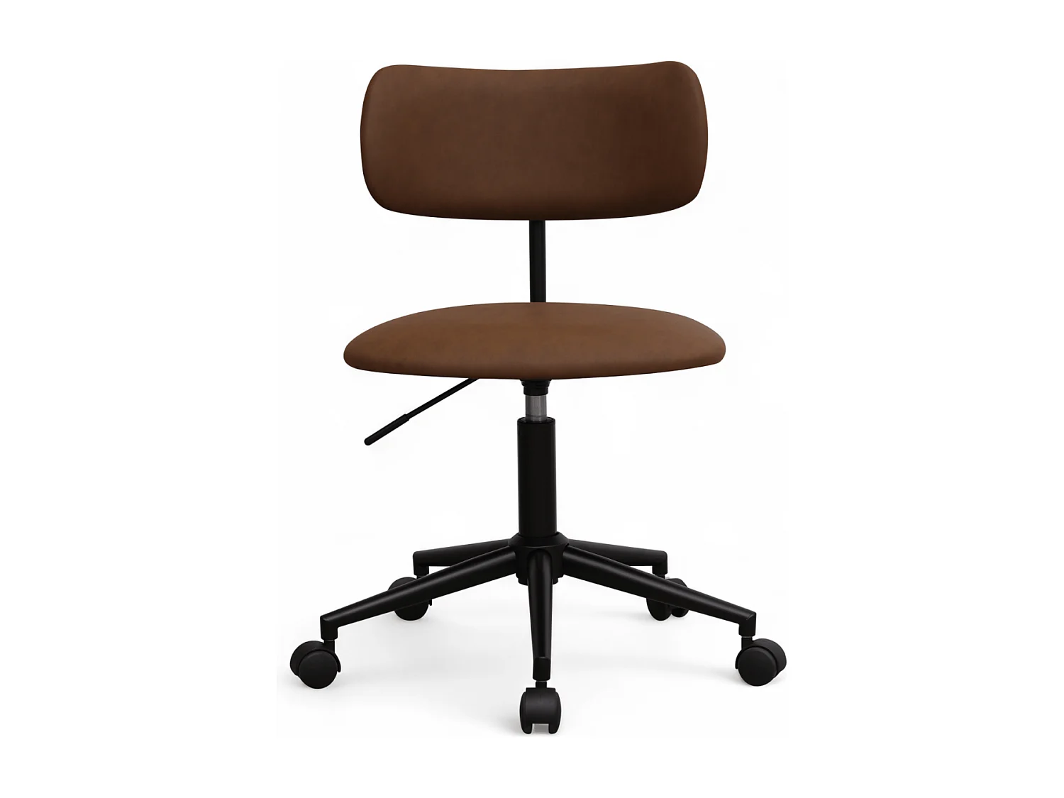 Bürostuhl höhenverstellbar Roxy - Kunstleder & Metall - Dunkelbraun