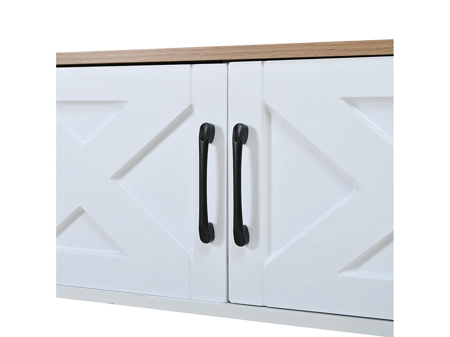 TV-meubelset 2-delig - 180x40x50 cm - TV-meubel + wandvitrine - 4 deuren en 1 lade - MDF - Wit