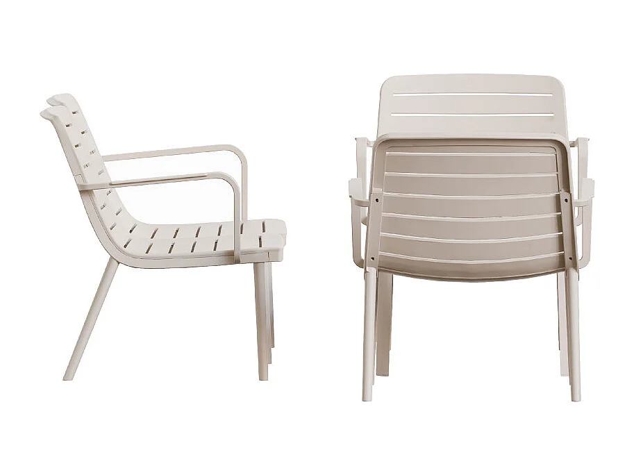 Moro - Salon de jardin 4 personnes en résine - Beige