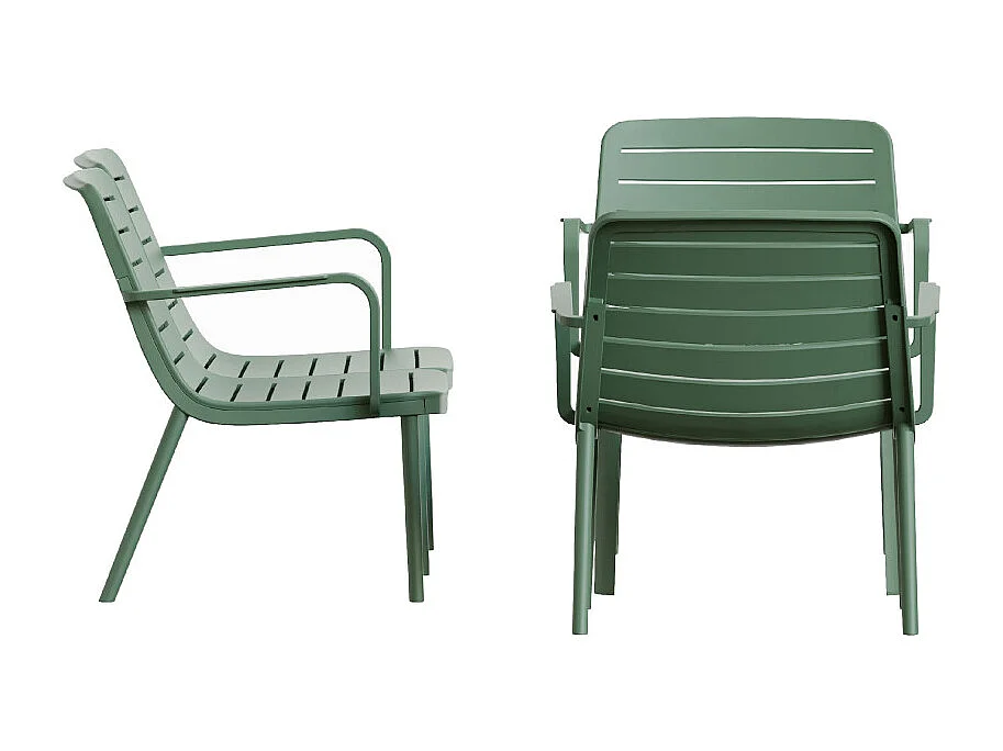 Moro - Salon de jardin 4 personnes en résine - Vert