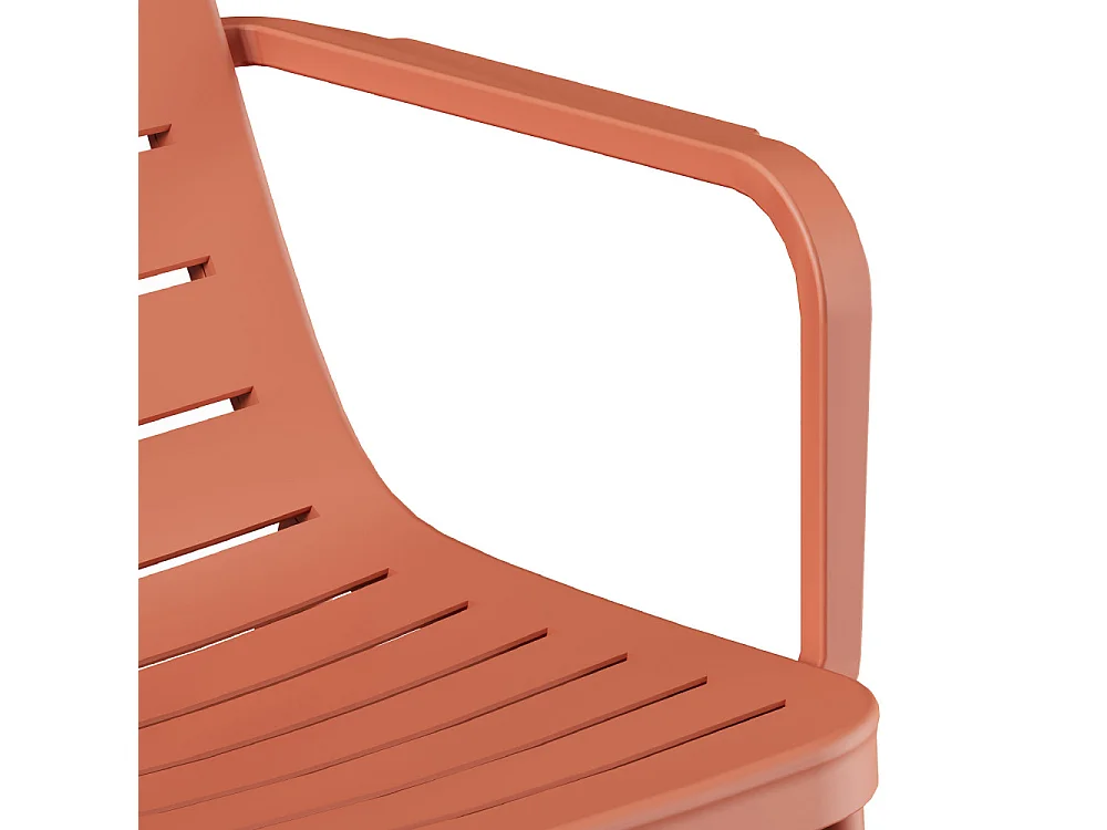 Moro - Salon de jardin 4 personnes en résine - Terracotta